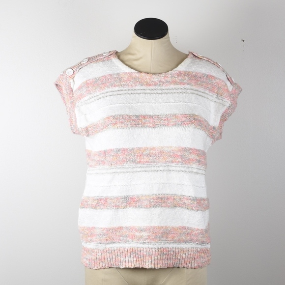 Diane Von Furstenberg Sweaters - Diane Von Furstenberg Striped Button Sweater